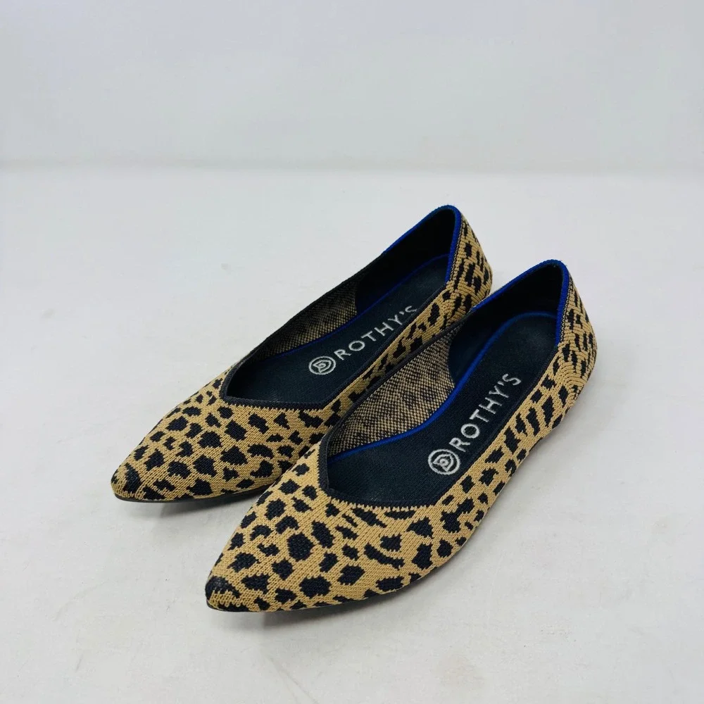 Rothys The Point Leopard‎ Print Flats Women's Shoes Size 7 Animal Print